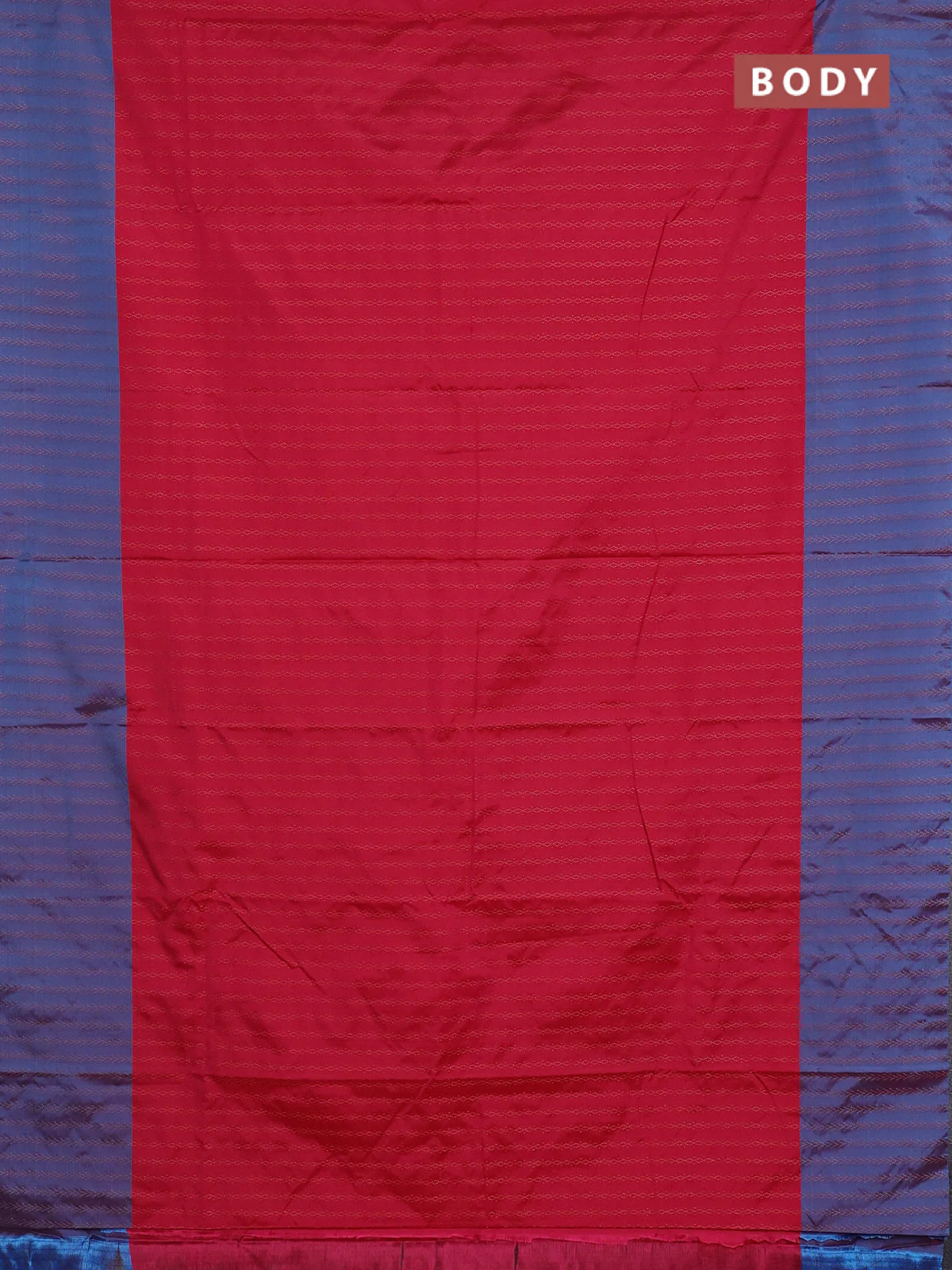 Arani semi silk saree pink and dual shade of cs blue with allover copper zari weaves and copper zari woven border - Image 2