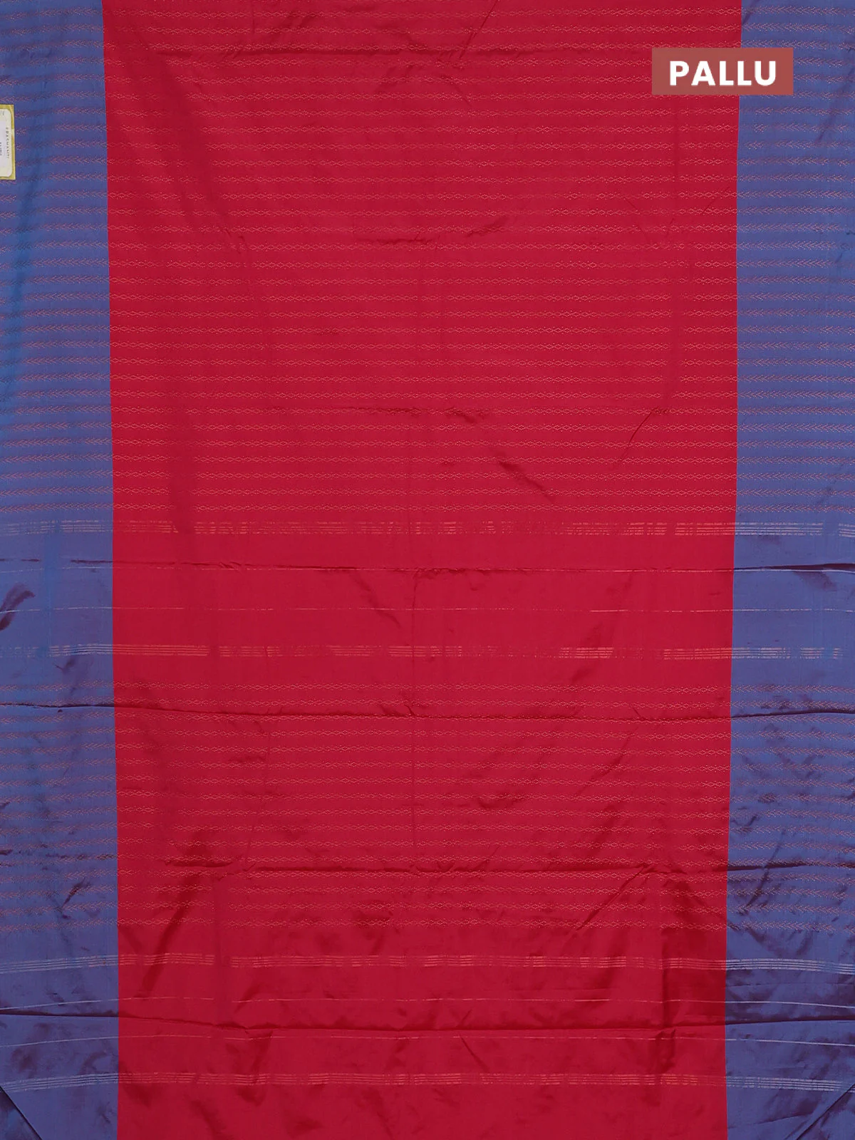 Arani semi silk saree pink and dual shade of cs blue with allover copper zari weaves and copper zari woven border - Image 3
