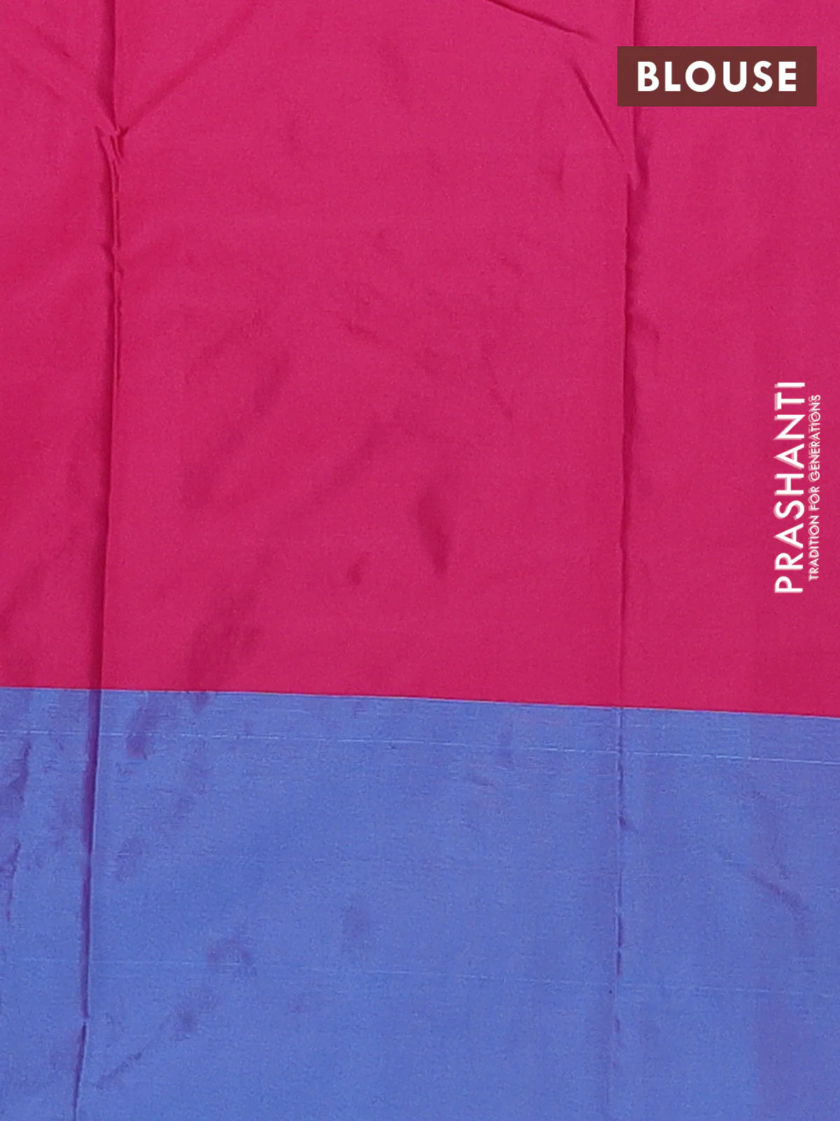 Arani semi silk saree pink and dual shade of cs blue with allover copper zari weaves and copper zari woven border - Image 4