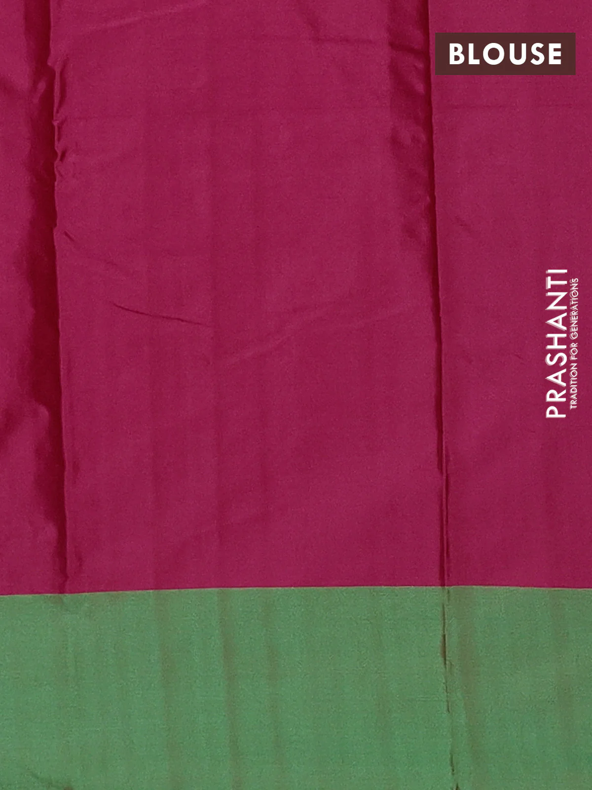 Arani semi silk saree pink and dual shade of green with allover copper zari checked pattern and copper zari woven simple border - Image 4