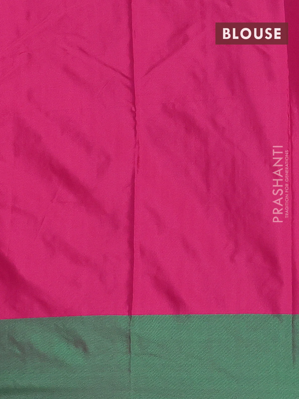 Arani semi silk saree pink and dual shade of green with allover copper zari checked pattern and copper zari woven simple border - Image 4
