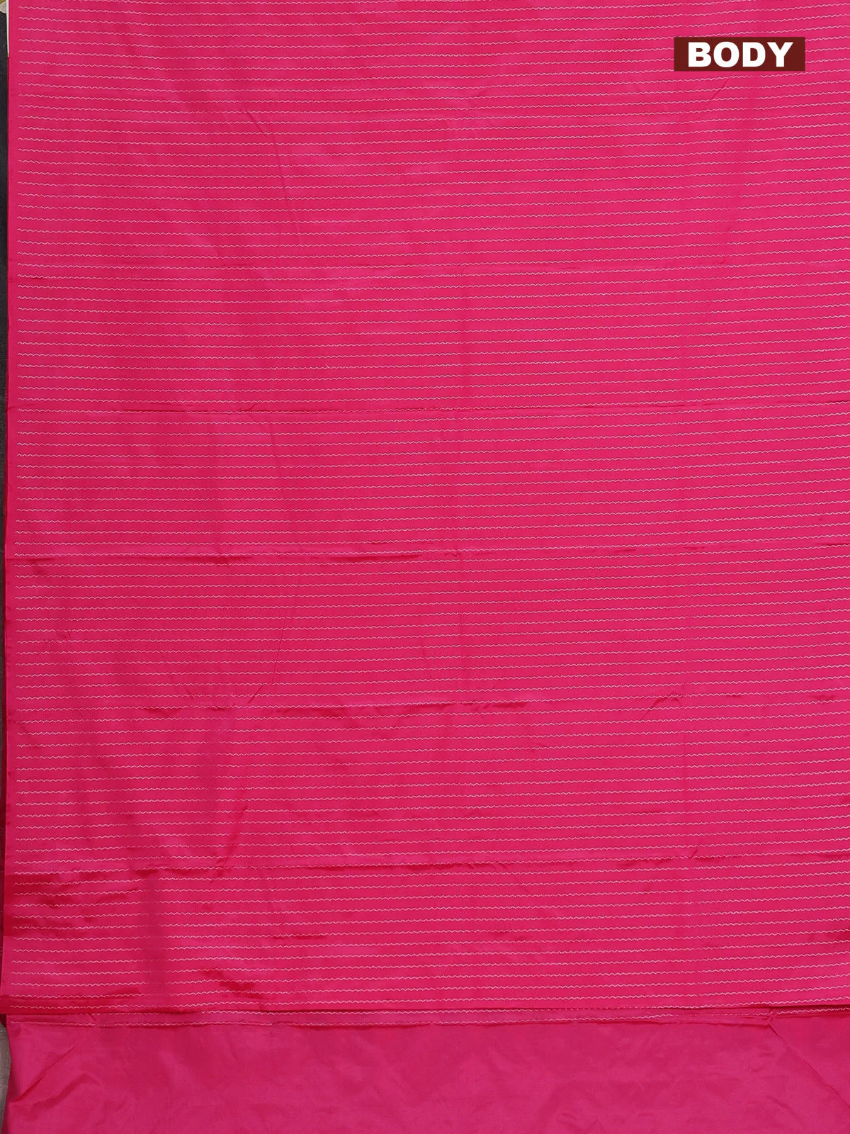 Arani semi silk saree pink with allover silver zari weaves in borderless style - Image 2