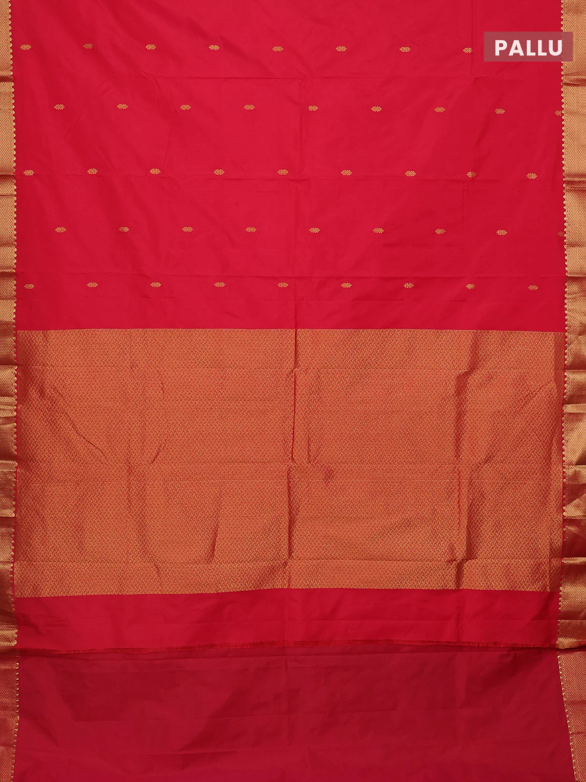 Arani semi silk saree pink with zari woven buttas and zari woven border - Image 3
