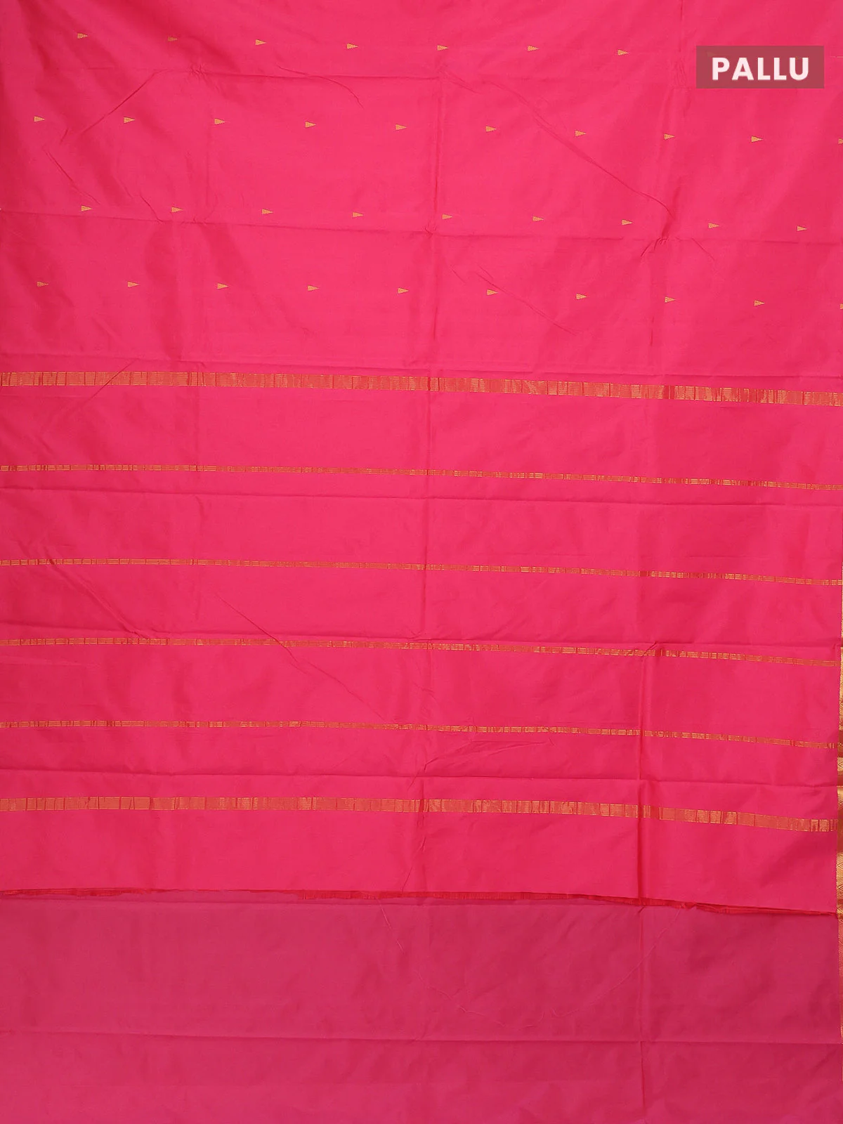 Arani semi silk saree pink with zari woven temple buttas and zari woven border - Image 3