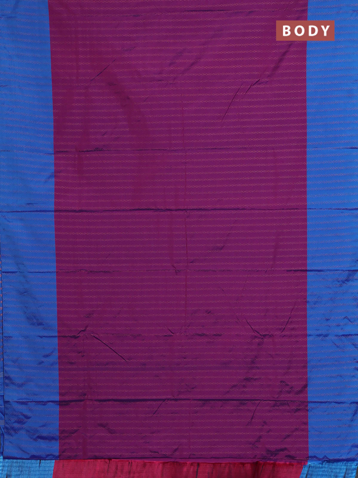 Arani semi silk saree purple and cs blue with allover copper zari weaves and copper zari woven border - Image 2
