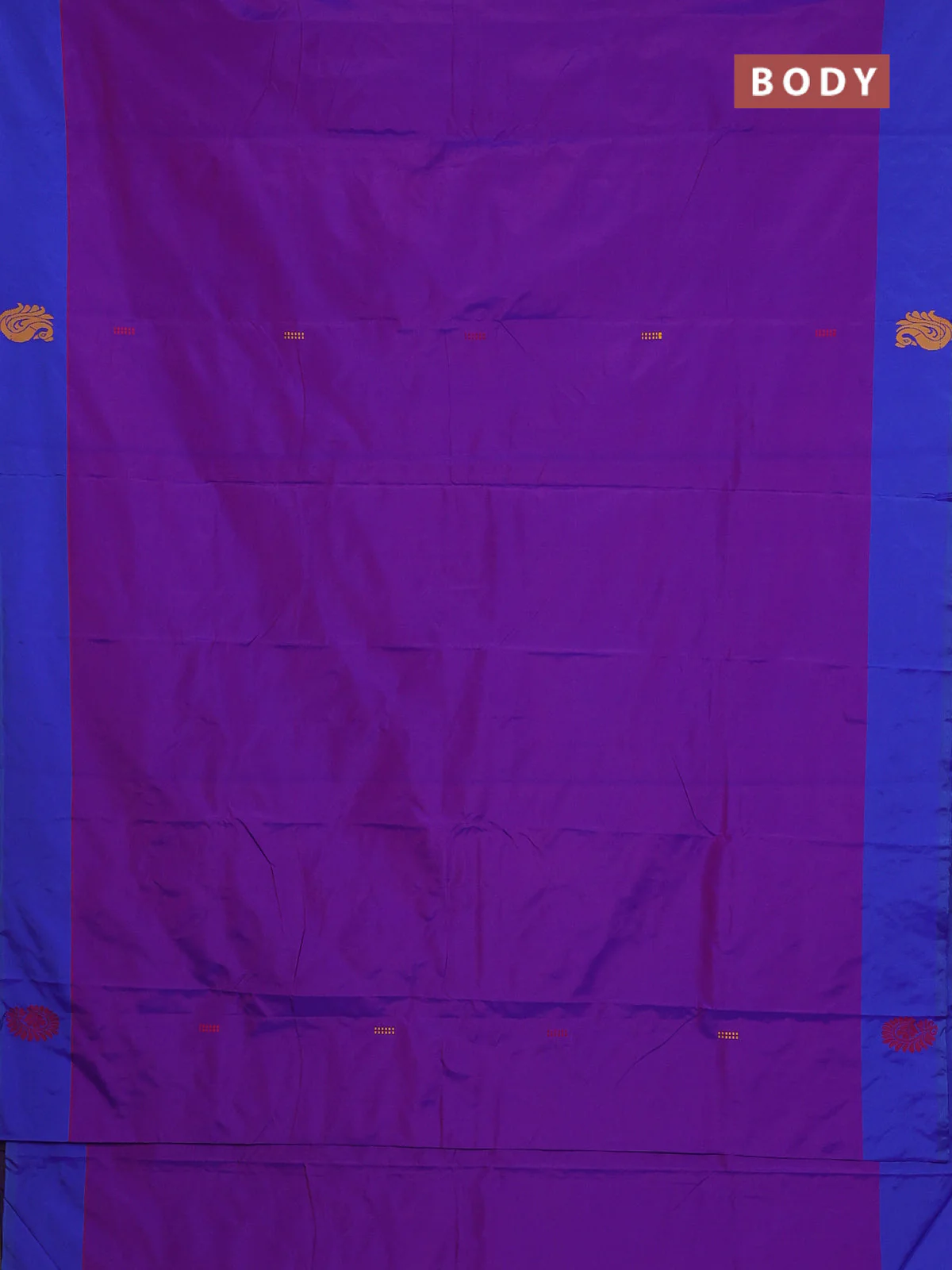 Arani semi silk saree purple and dual shade of maroon with thread woven buttas and thread woven butta border - Image 2