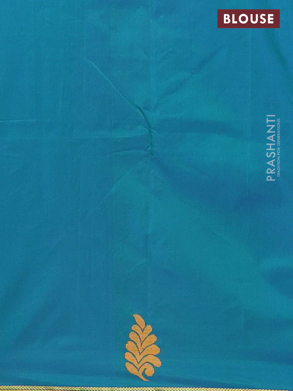 Arani semi silk saree purple and dual shade of teal green with thread woven buttas and piping border - Image 4