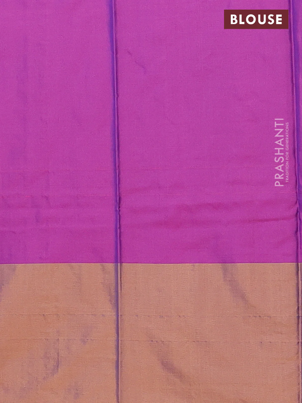 Arani semi silk saree purple and rust shade with allover copper zari weaves and zari checked border - Image 4