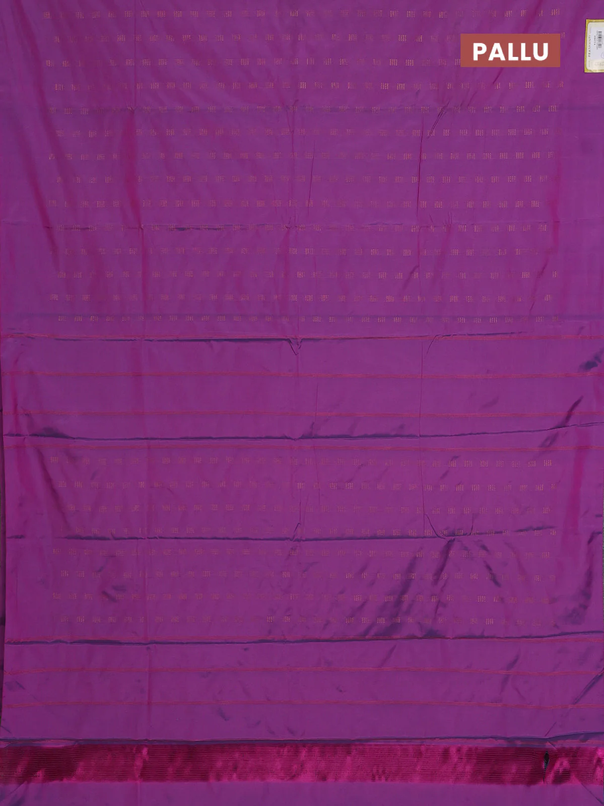 Arani semi silk saree purple with copper zari woven buttas in borderless style - Image 3