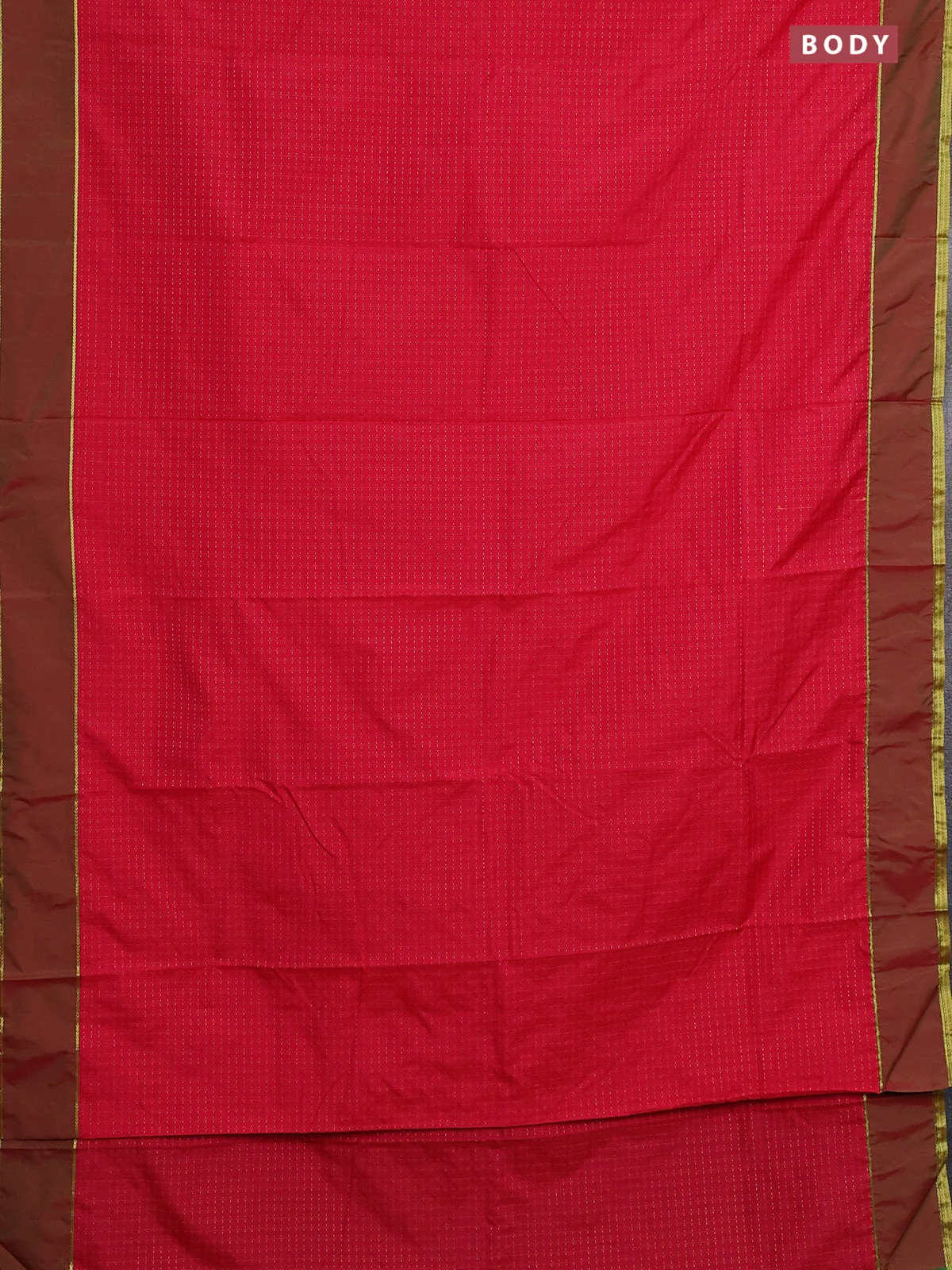 Arani semi silk saree reddish pink and dual shade of green with allover thread weaves and rettapet zari woven border` - Image 2