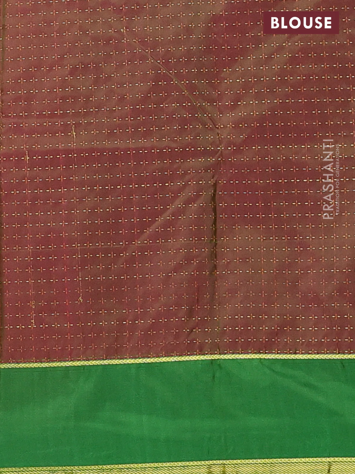 Arani semi silk saree reddish pink and dual shade of green with allover thread weaves and rettapet zari woven border` - Image 4