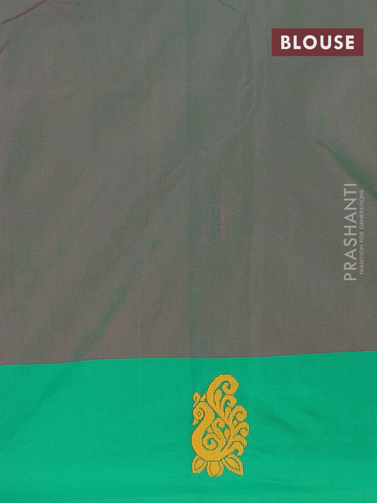 Arani semi silk saree reddish pink and dual shade of green with thread woven buttas and thread woven butta border - Image 4