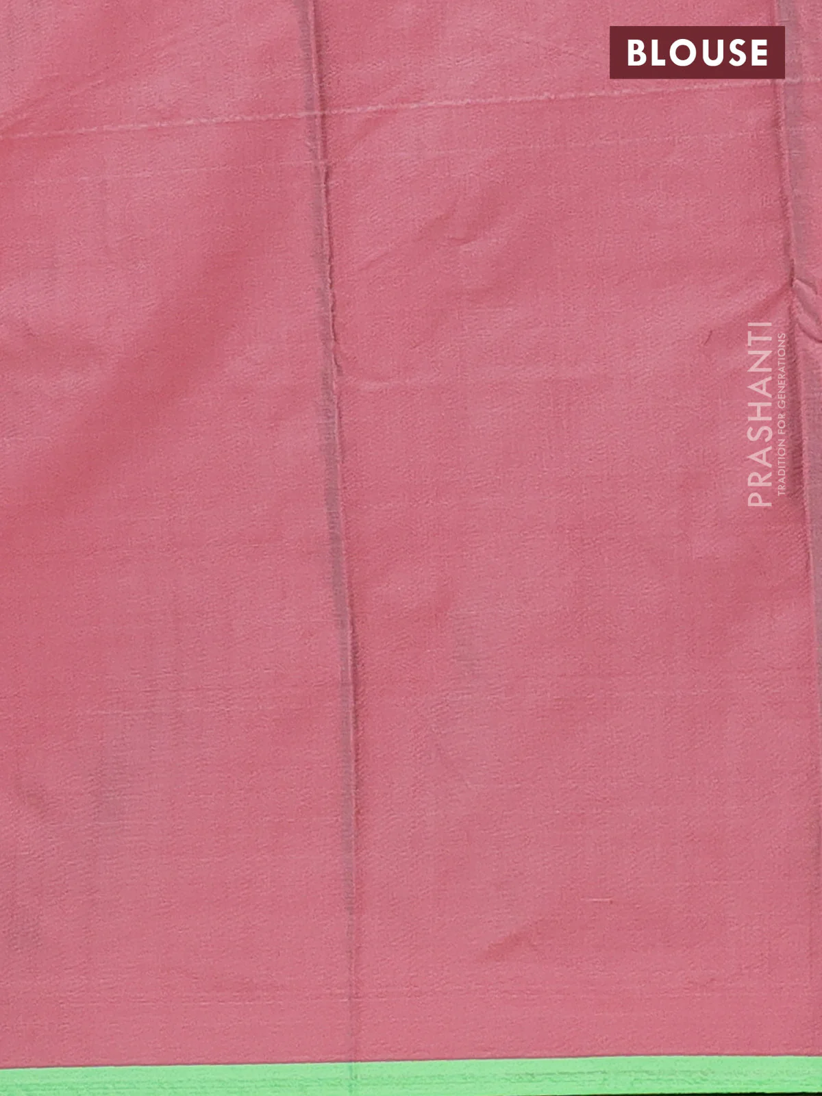 Arani semi silk saree rust shade and light green with allover silver zari weaves and piping border - Image 4
