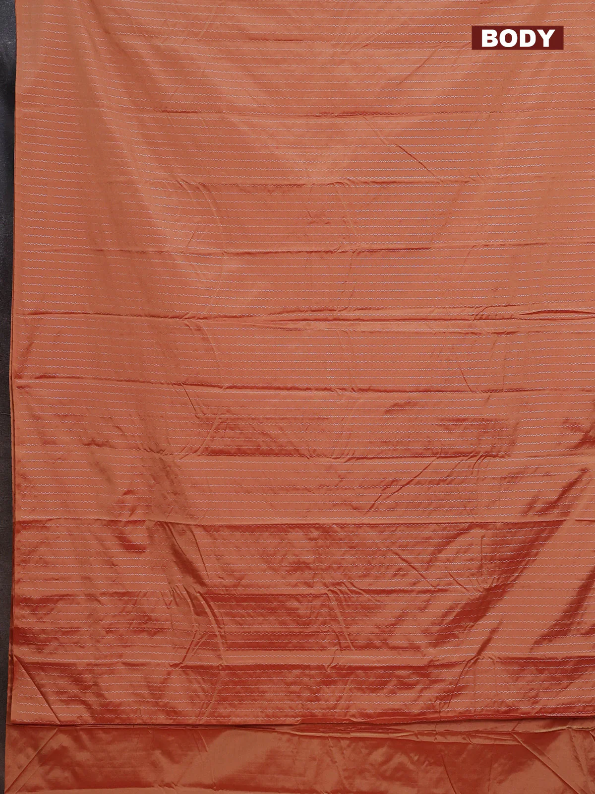 Arani semi silk saree rust shade with allover silver zari weaves in borderless style - Image 2