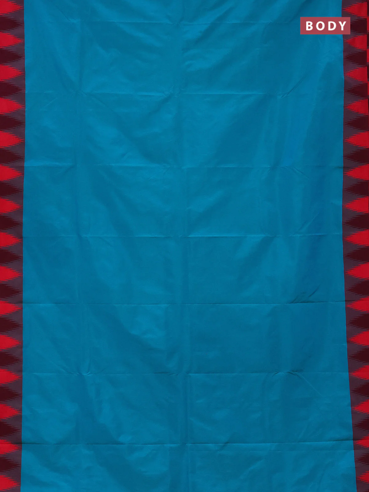 Arani semi silk saree teal blue shade and dual shade of pink with plain body and temple design border - Image 2