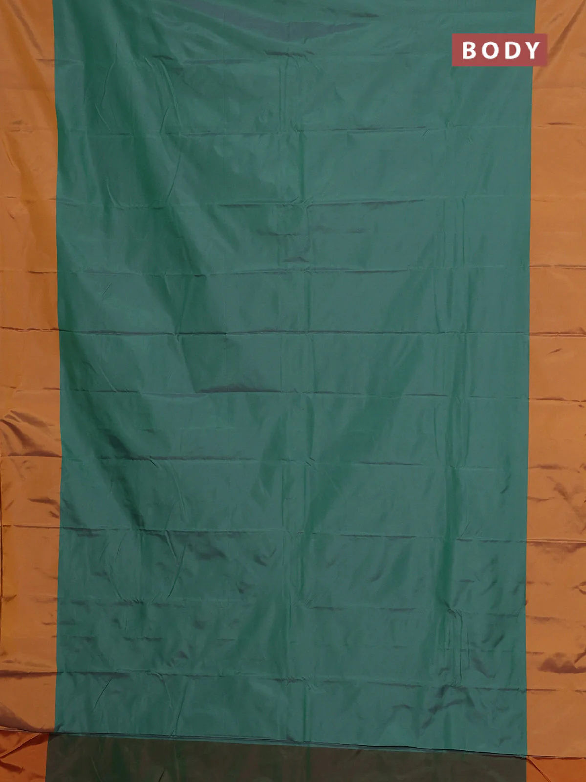 Arani semi silk saree teal green and mustard yellow with zari woven buttas and paisley zari woven butta border - Image 2