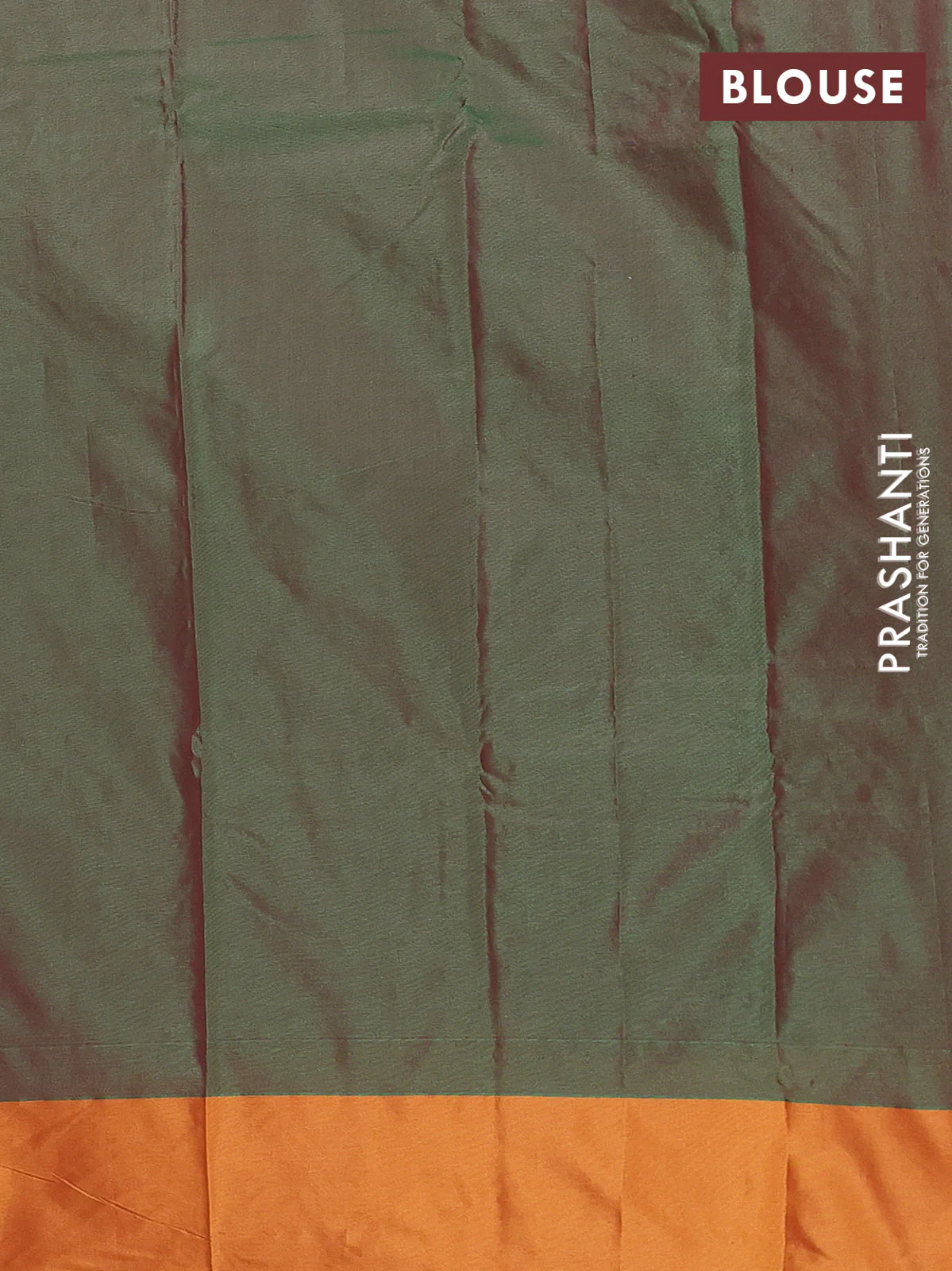 Arani semi silk saree teal green and mustard yellow with zari woven buttas and paisley zari woven butta border - Image 4