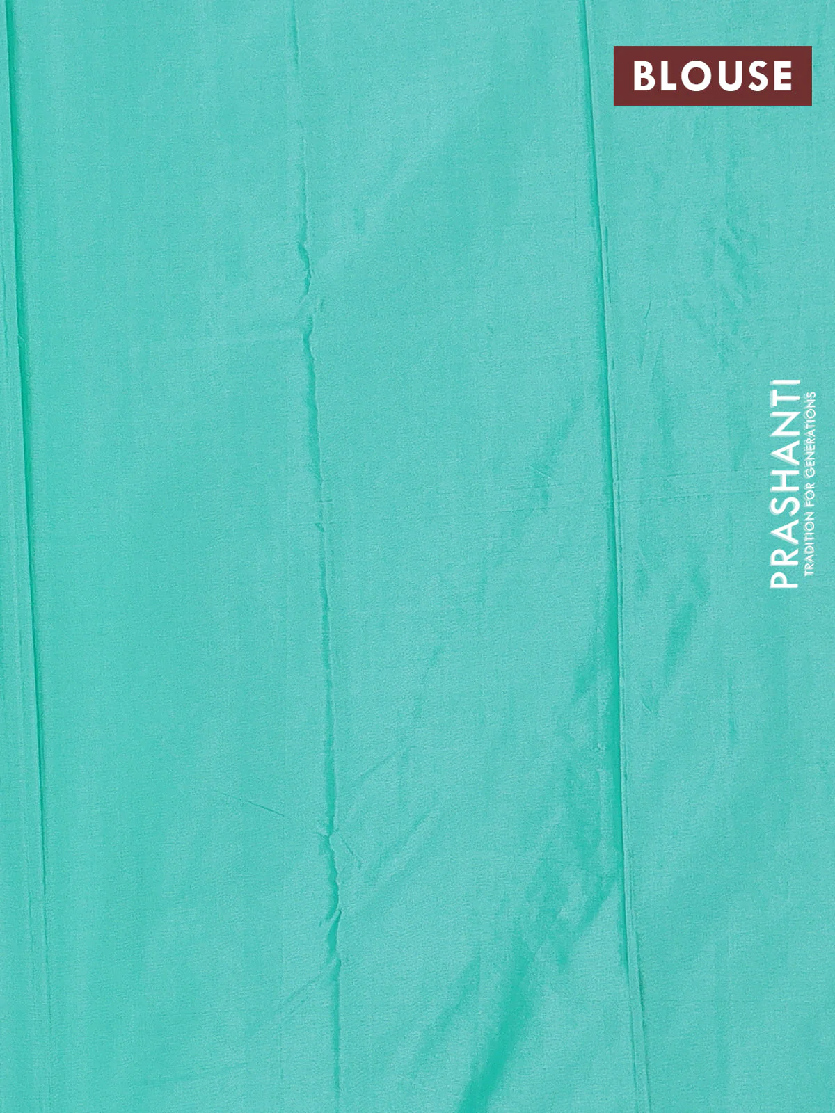 Arani semi silk saree teal green with allover silver zari weaves in borderless style - Image 4