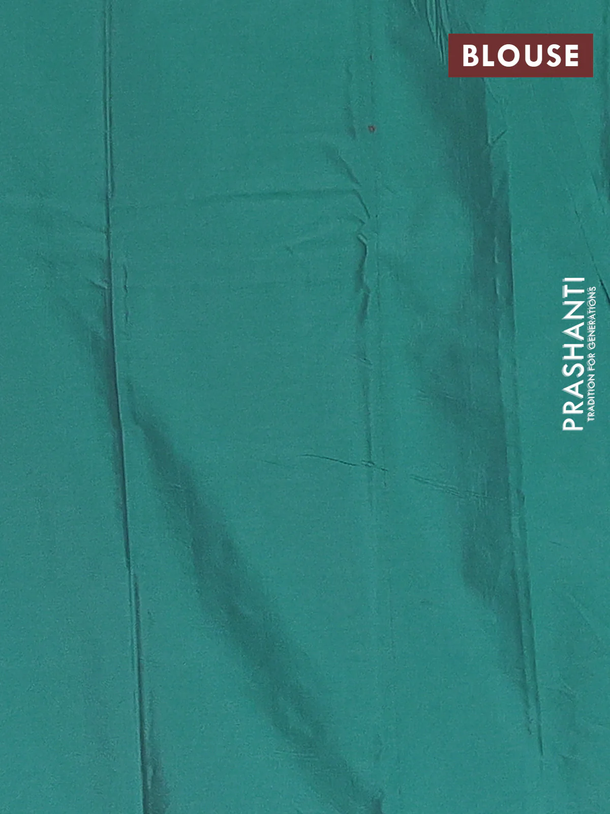 Arani semi silk saree teal green with allover silver zari weaves in borderless style - Image 4