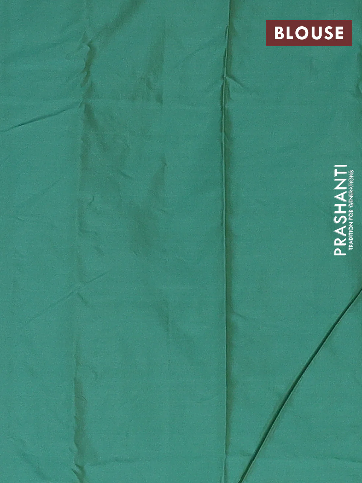 Arani semi silk saree teal green with allover silver zari weaves in borderless style - Image 4