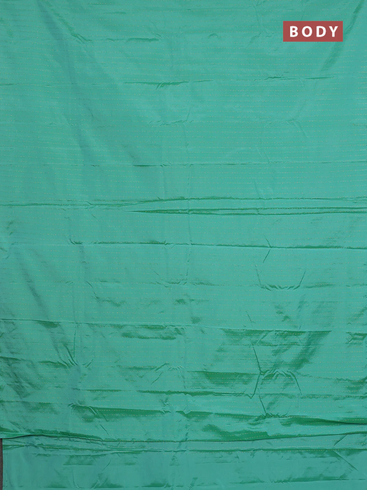 Arani semi silk saree teal green with allover zari weaves in borderless style - Image 2