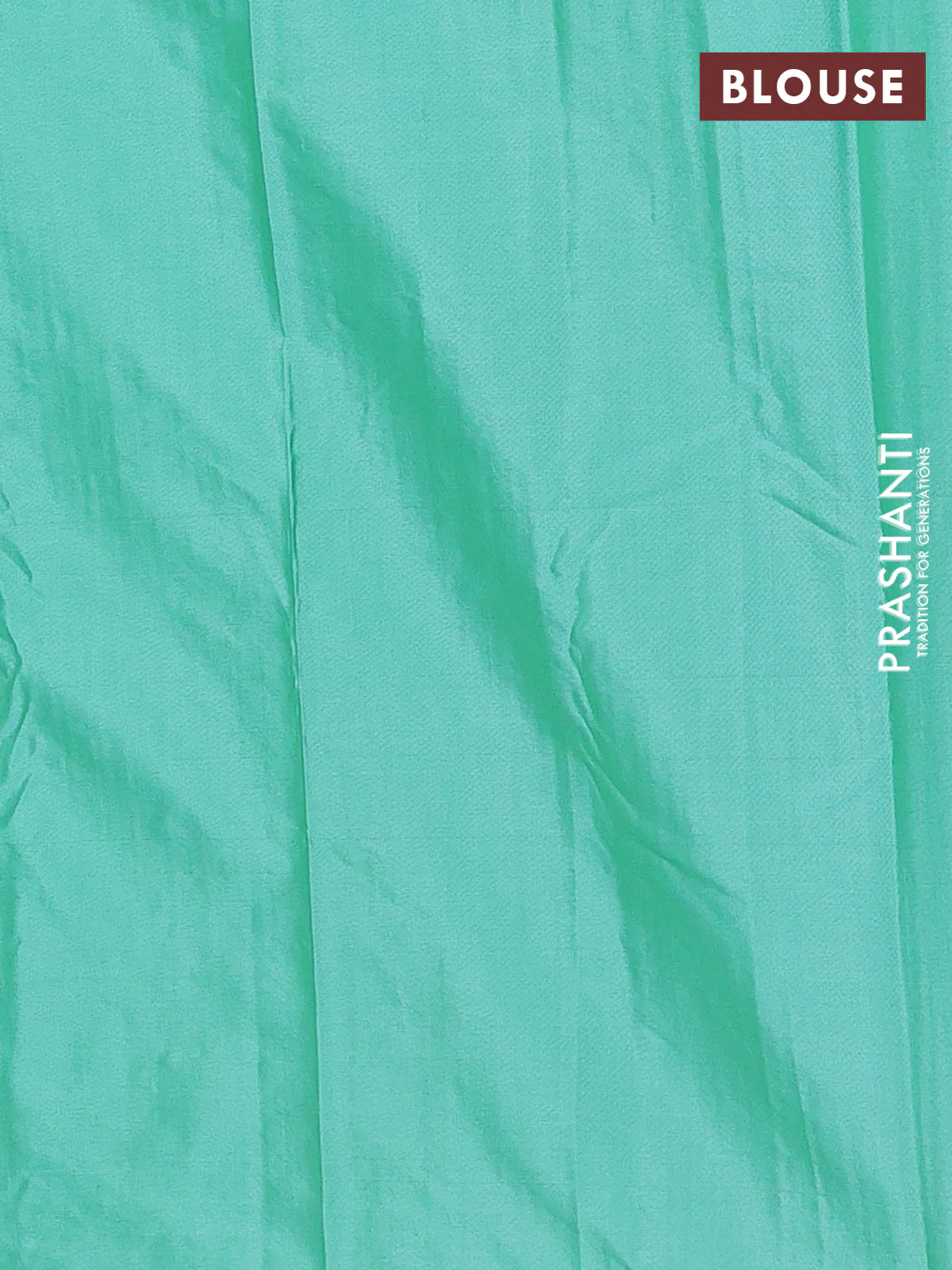 Arani semi silk saree teal green with allover zari weaves in borderless style - Image 4
