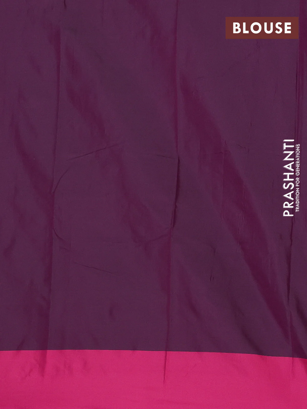 Arani semi silk saree wine shade and pink with allover copper zari checked pattern and copper zari woven simple border - Image 4