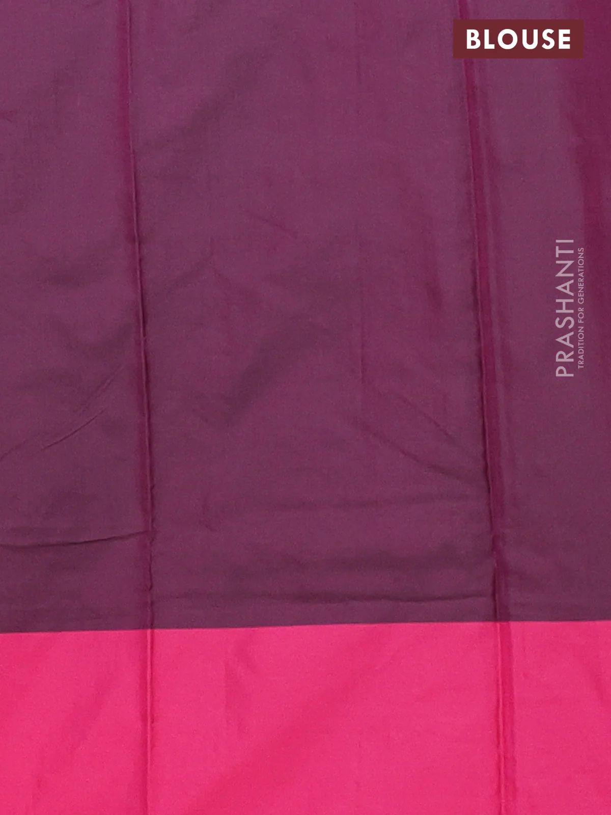 Arani semi silk saree wine shade and pink with allover copper zari weaves and zari checked border - Image 4