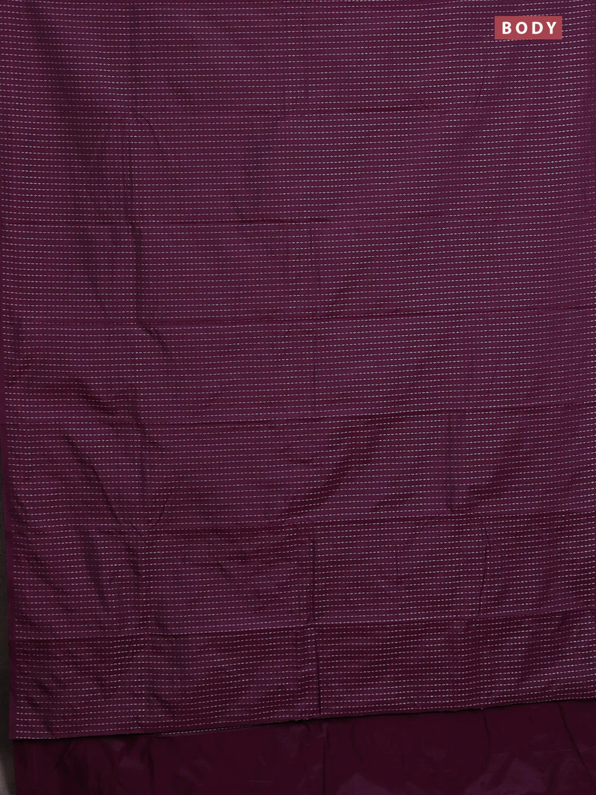 Arani semi silk saree wine shade with allover silver zari weaves in borderless style - Image 2