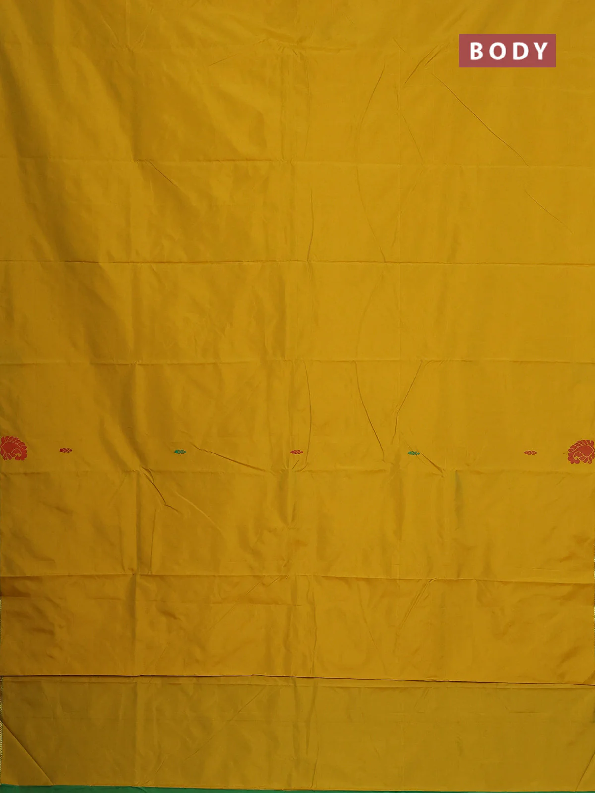 Arani semi silk saree yellow with thread woven buttas and thread woven butta border - Image 2