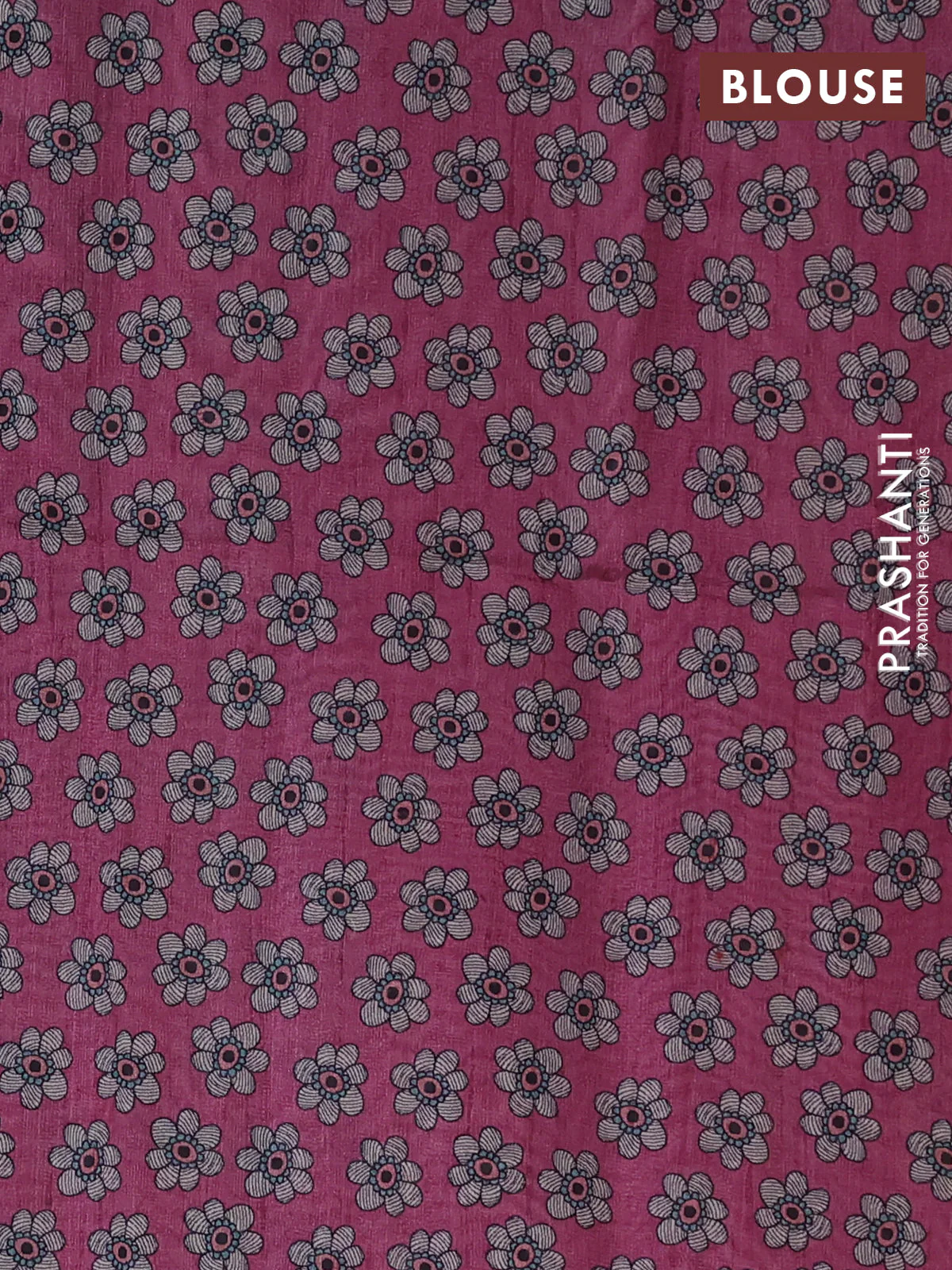 Art linen saree mauve pink and beige with butta prints and madhubani printed pallu - Image 3