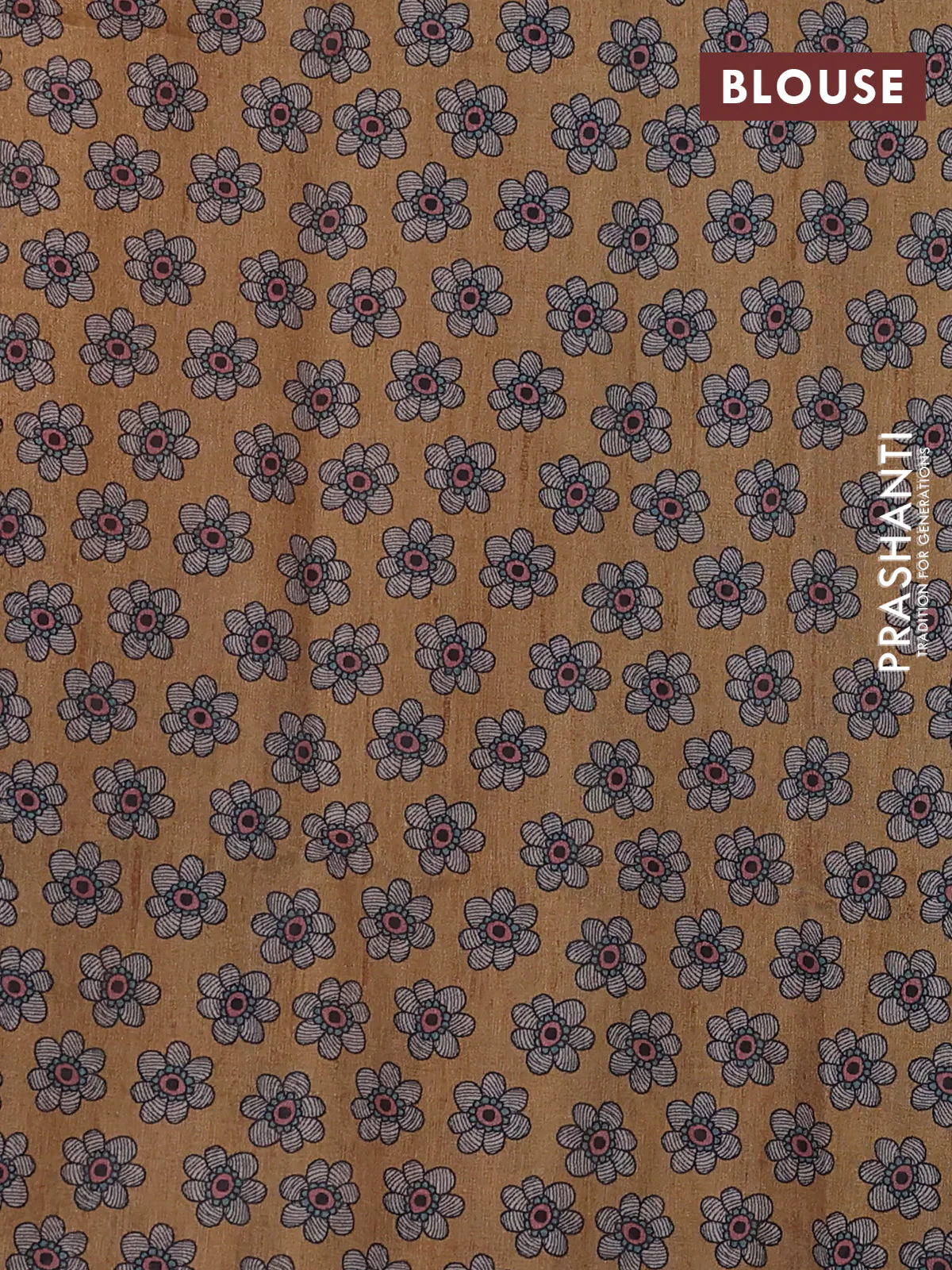 Art linen saree mustard shade and beige with butta prints and madhubani printed pallu - Image 3