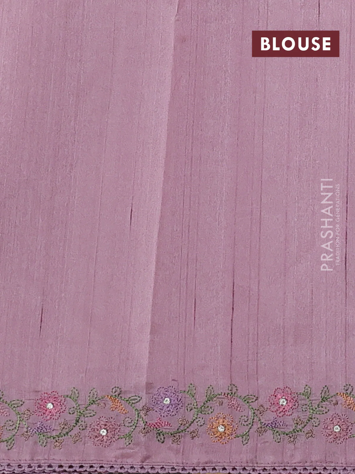 Art tussar saree pastel pink with embroidery work and floral embroidery border - Image 3