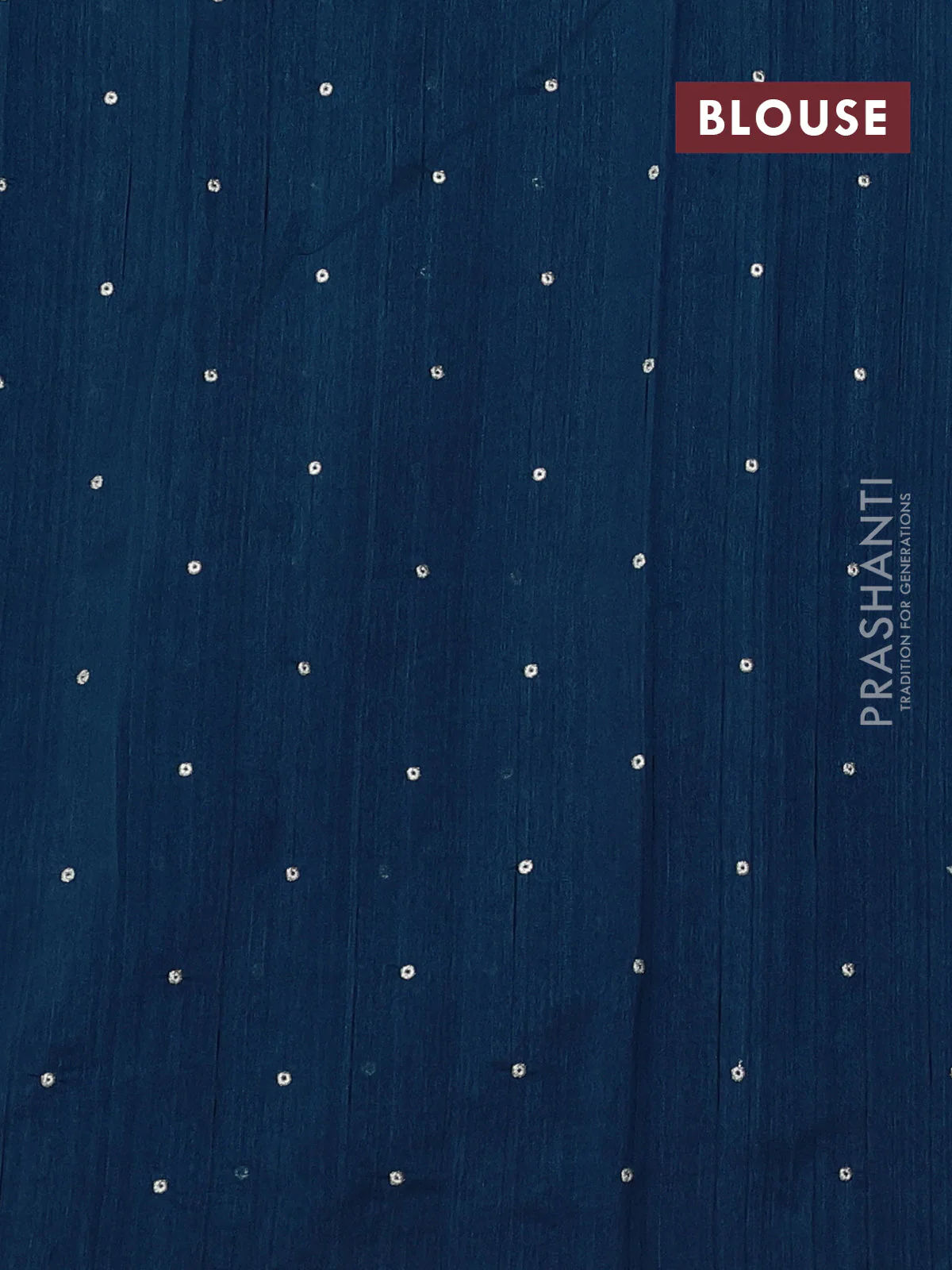 Art tussar saree peacock blue with embroidery work and floral embroidery border - Image 3