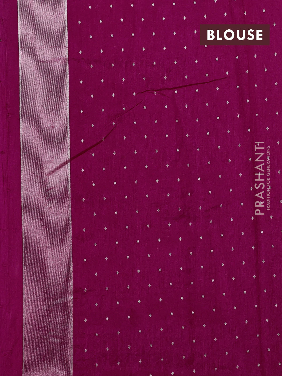 Art tussar saree pink with allover zari woven butta weaves and jamdhani style border - Image 7