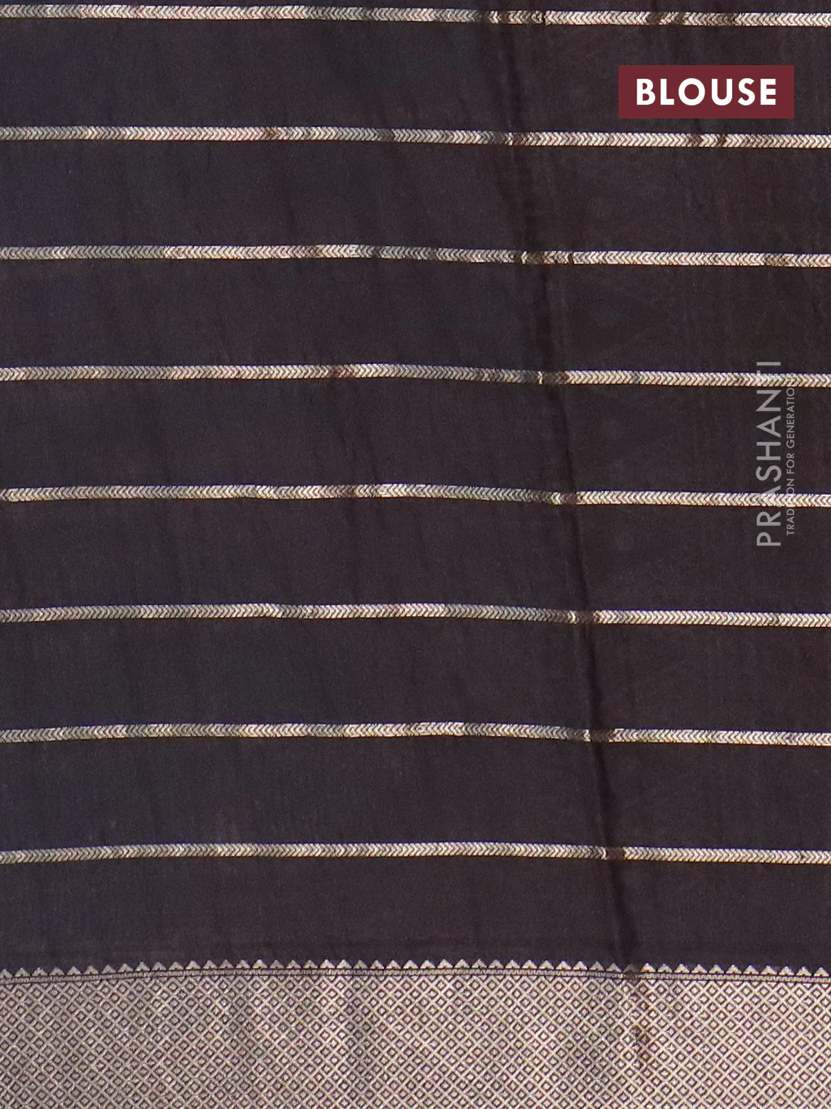 Assam partly silk saree blue and black with digital prints & zari weaves and zari woven border - Image 4