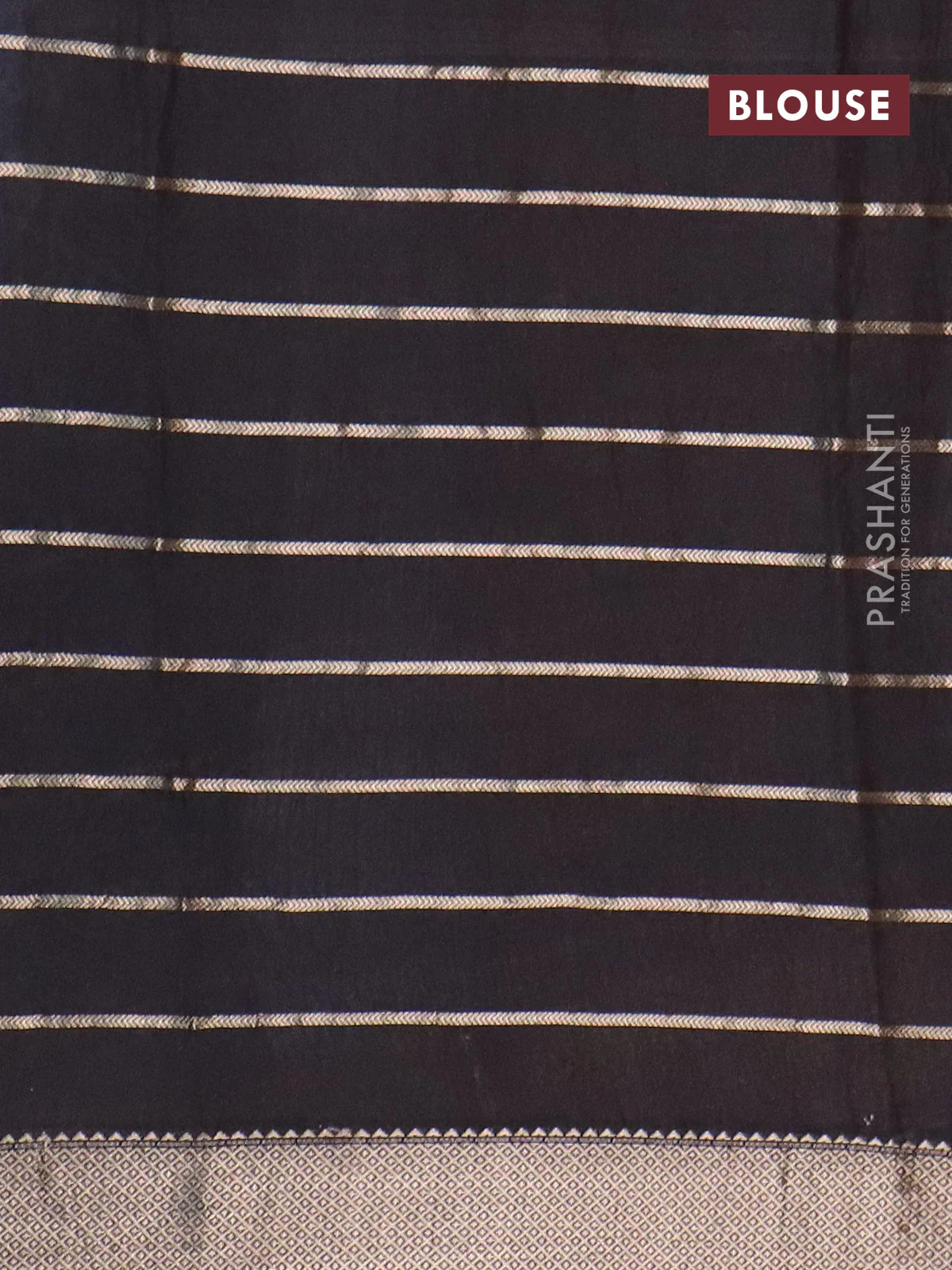 Assam partly silk saree blue and black with digital prints & zari weaves and zari woven border - Image 4