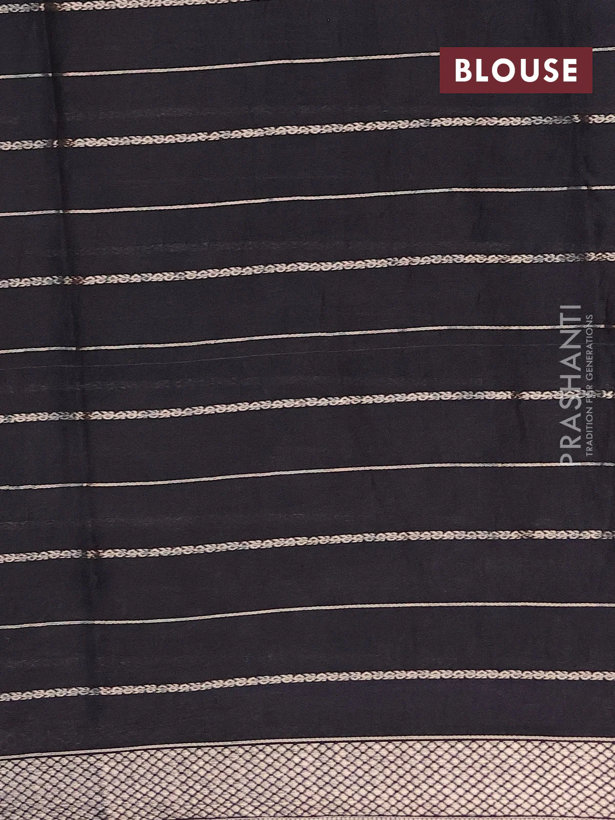 Assam partly silk saree blue and black with digital prints & zari weaves and zari woven border - Image 4