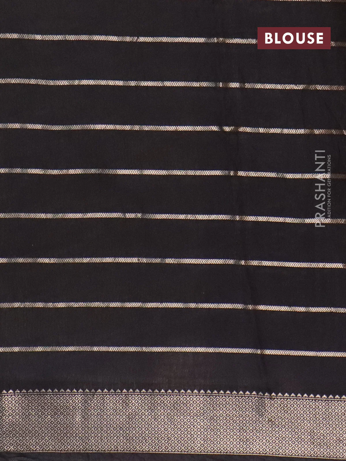 Assam partly silk saree mehendi green and black with digital prints & zari weaves and zari woven border - Image 4