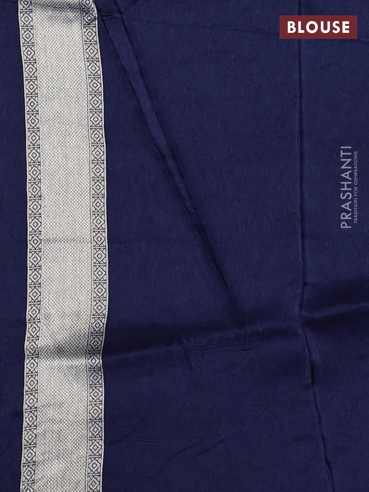 Banarasi art silk saree navy blue with allover floral zari woven brocade weaves and zari woven border - Image 4