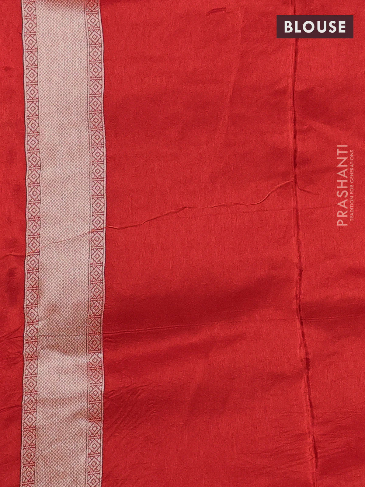 Banarasi art silk saree red with allover floral zari woven brocade weaves and zari woven border - Image 4