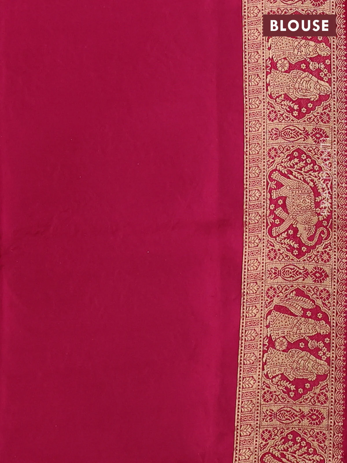 Banarasi crepe saree cream and pink with prints & sequin embroidery work and zari woven border - Image 3