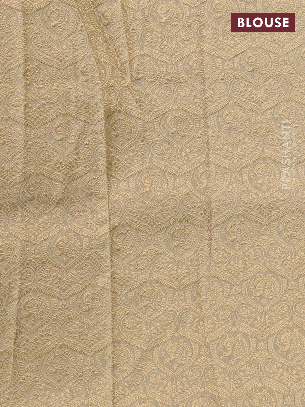 Banarasi crepe saree cream with kalamkari prints & sequin embroidery work and zari woven border - Image 3
