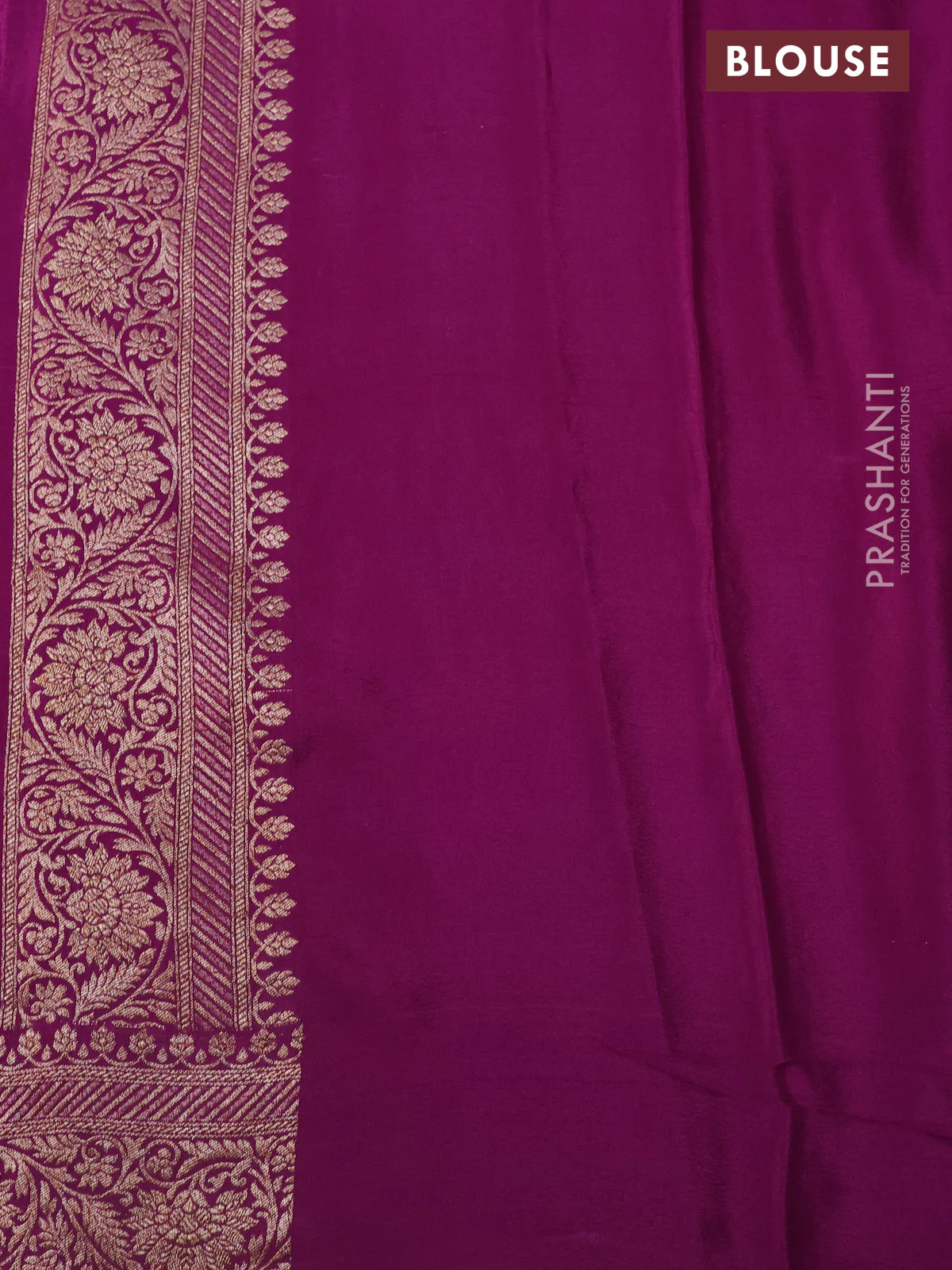 Banarasi crepe saree deep purple with allover thread & zari weaves and woven border - Image 3