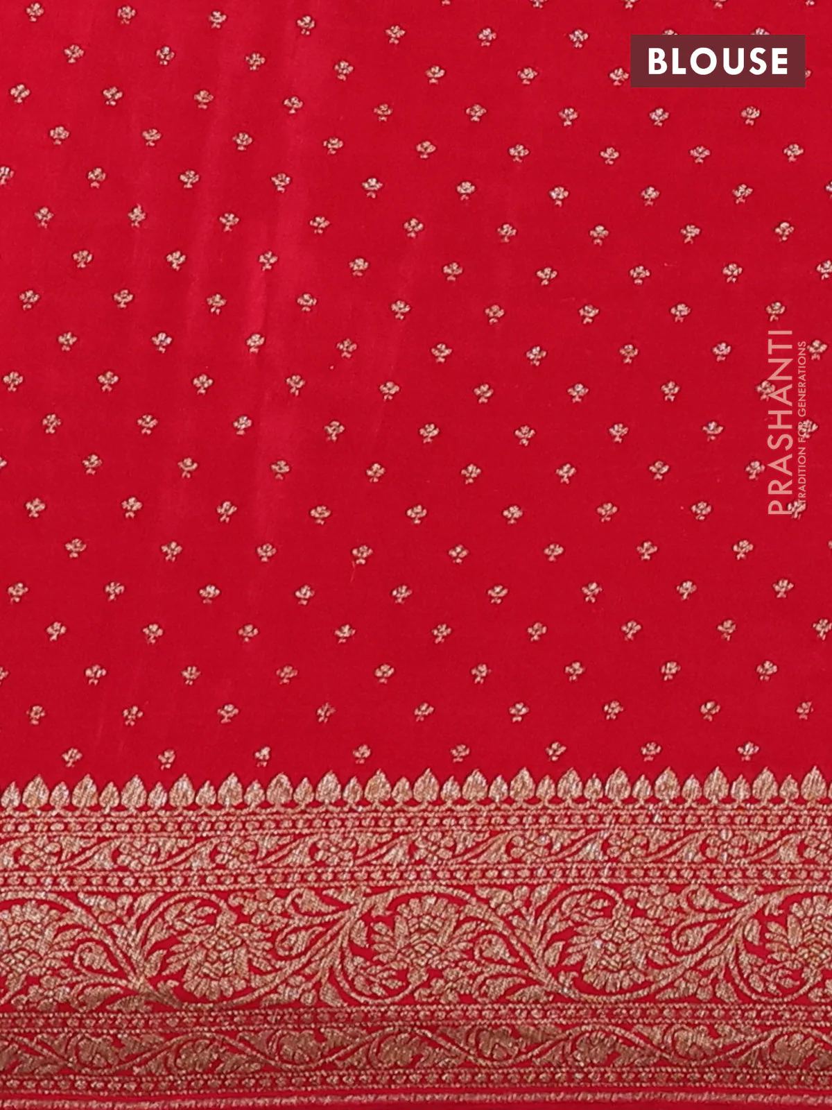 Banarasi crepe saree green and pink with allover thread & zari weaves and woven border - Image 4