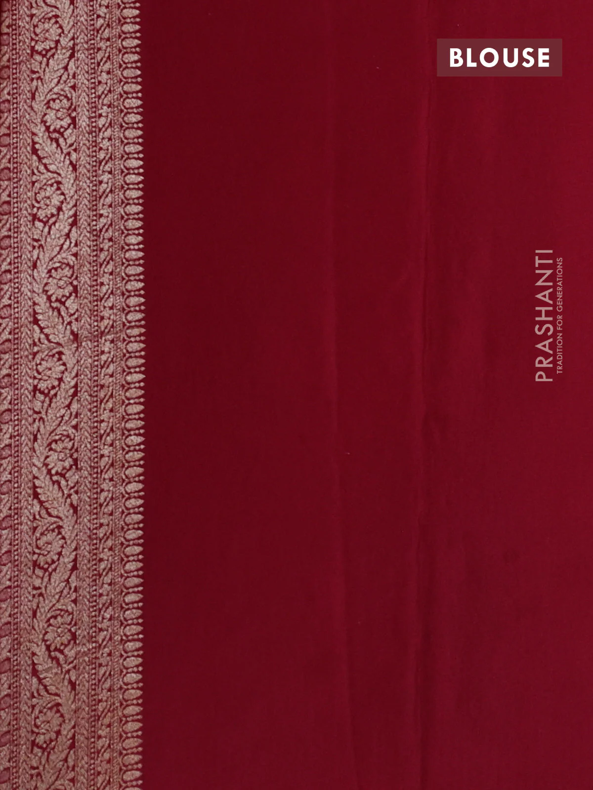 Banarasi crepe saree maroon with allover thread & zari woven brocade weaves and woven border - Image 3