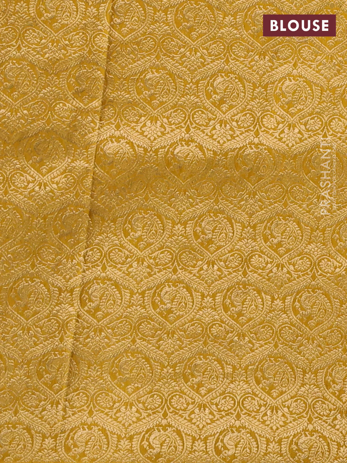 Banarasi crepe saree mustard yellow with kalamkari prints & sequin embroidery work and zari woven border - Image 7