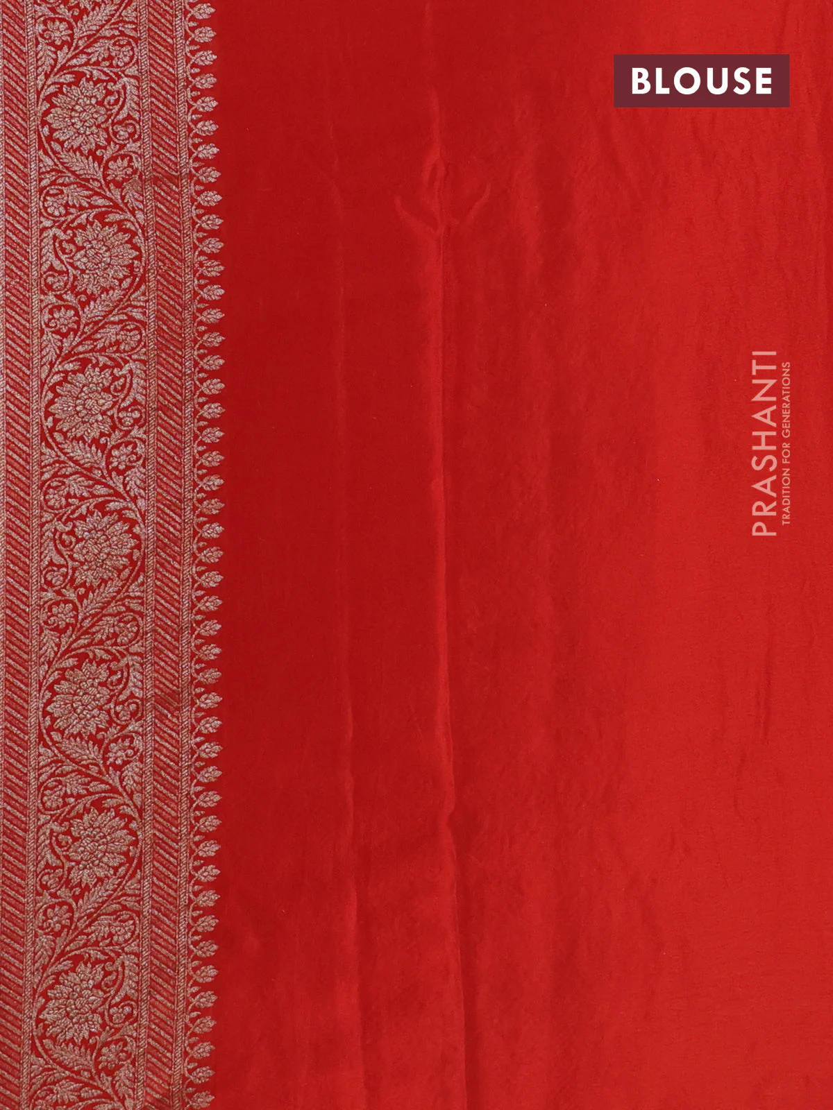 Banarasi crepe saree orange with allover thread & zari woven brocade weaves and woven border - Image 3