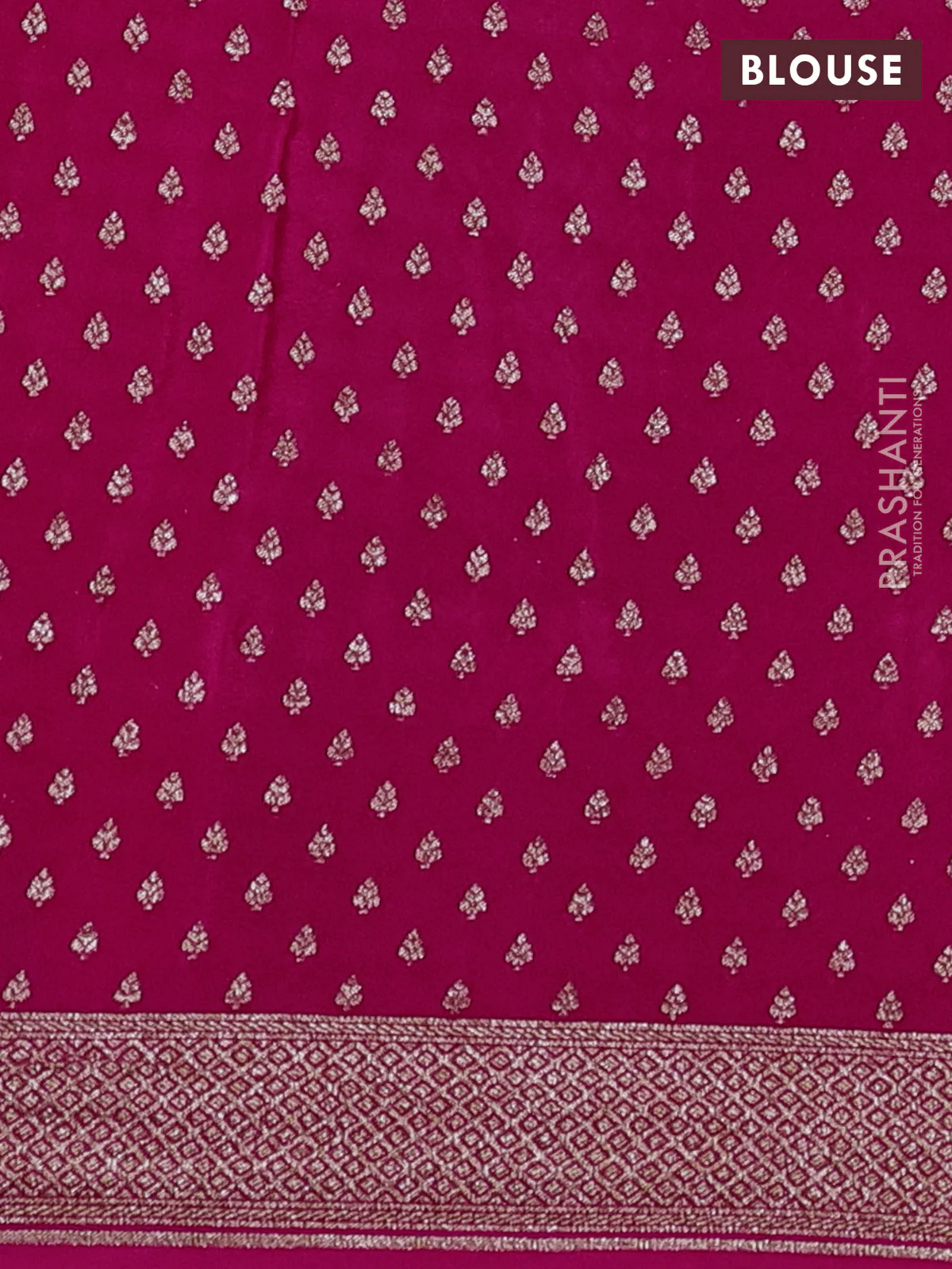 Banarasi crepe saree pink with allover geometric weaves and woven border - Image 3