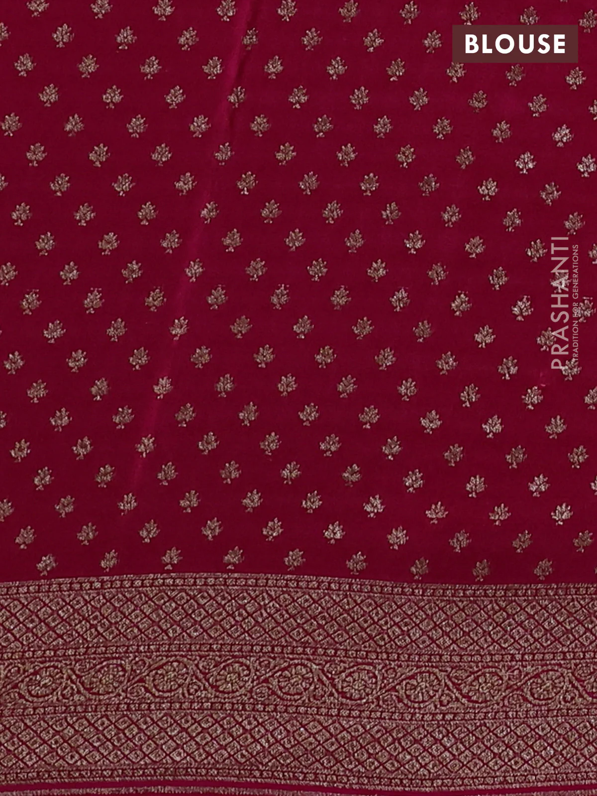 Banarasi crepe saree pink with allover geometric weaves and woven border - Image 3